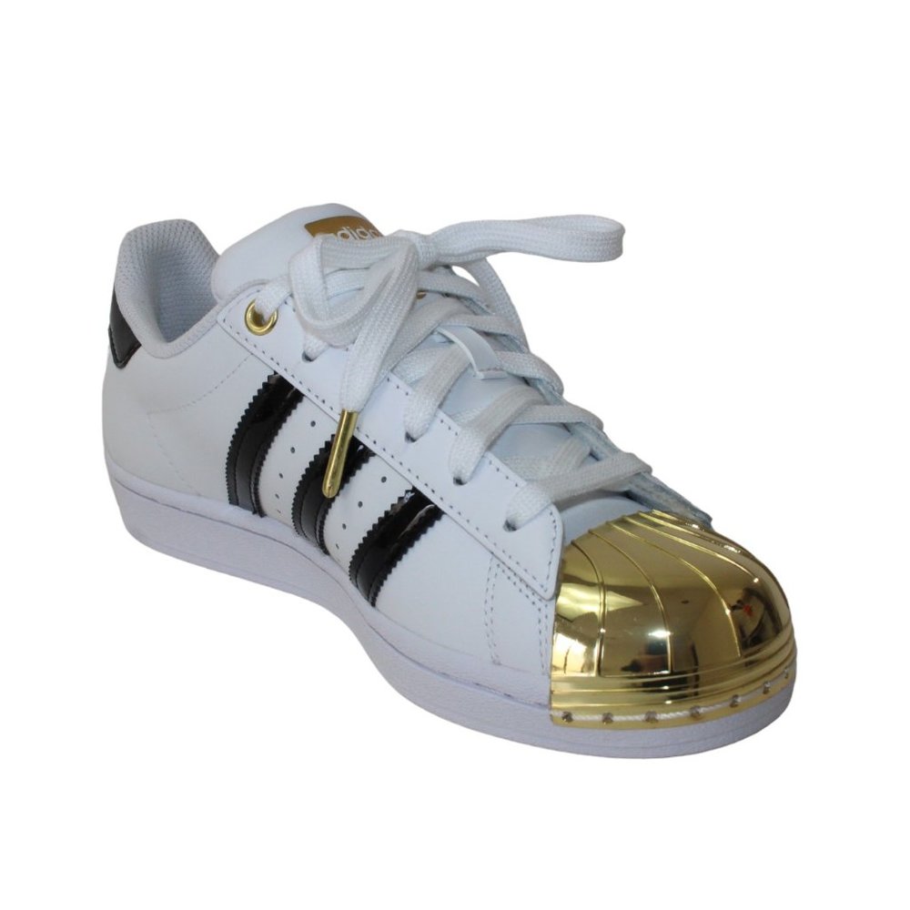 Adidas Originals Superstar GOLD Metal Shell Toe White Women's 5.5 NEW!